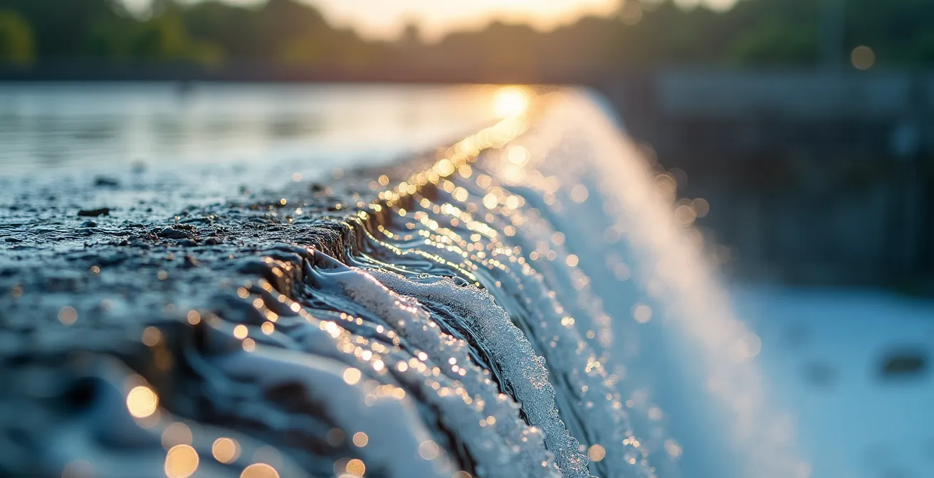 Vue panoramique d'un grand barrage hydroélectrique québécois en région nordique