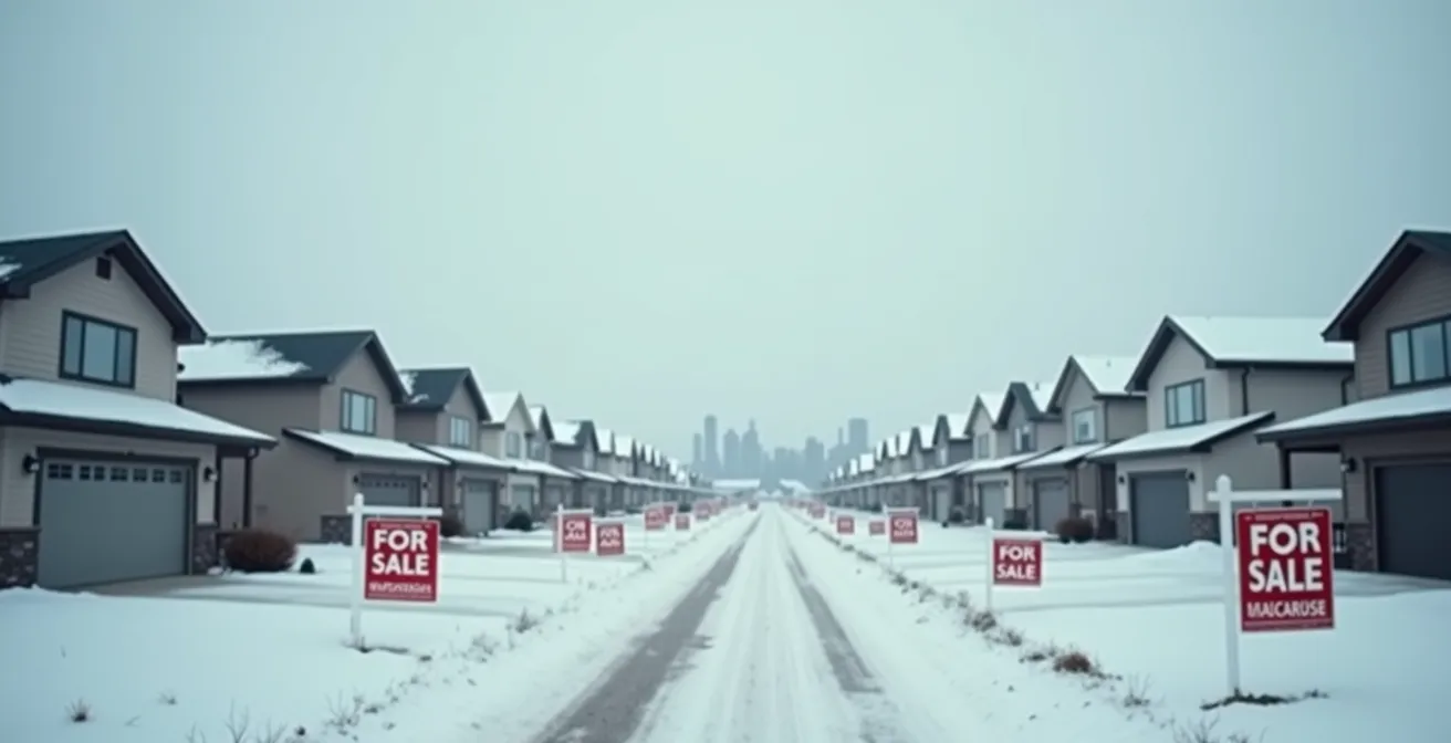 Paysage urbain de Fort McMurray illustrant la crise immobilière liée au pétrole